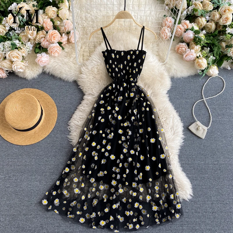 kf-H18f04010a737431f920cd1ce5a17546fq-YuooMuoo-Korean-Fashion-Daisy-Flower-Print-Mesh-Party-Dress-Summer-Two-Layers-Spaghetti-Strap-Vacation-Midi